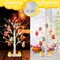 Easter Decorations, Easter Tree with 10pcs Eggs Ornaments, Lighted White Birch Tree with Timer Battery Powered, Twig Tree Tabletop Centerpiece Spring Decorations for Home Kids (2FT/24 LED)